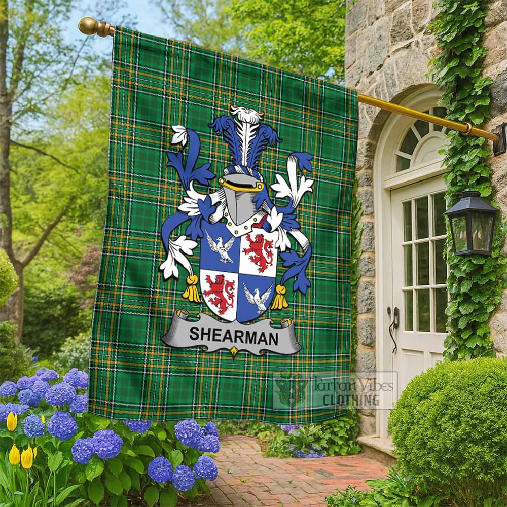 Shearman Irish Clan Tartan Flag with Coat of Arms
