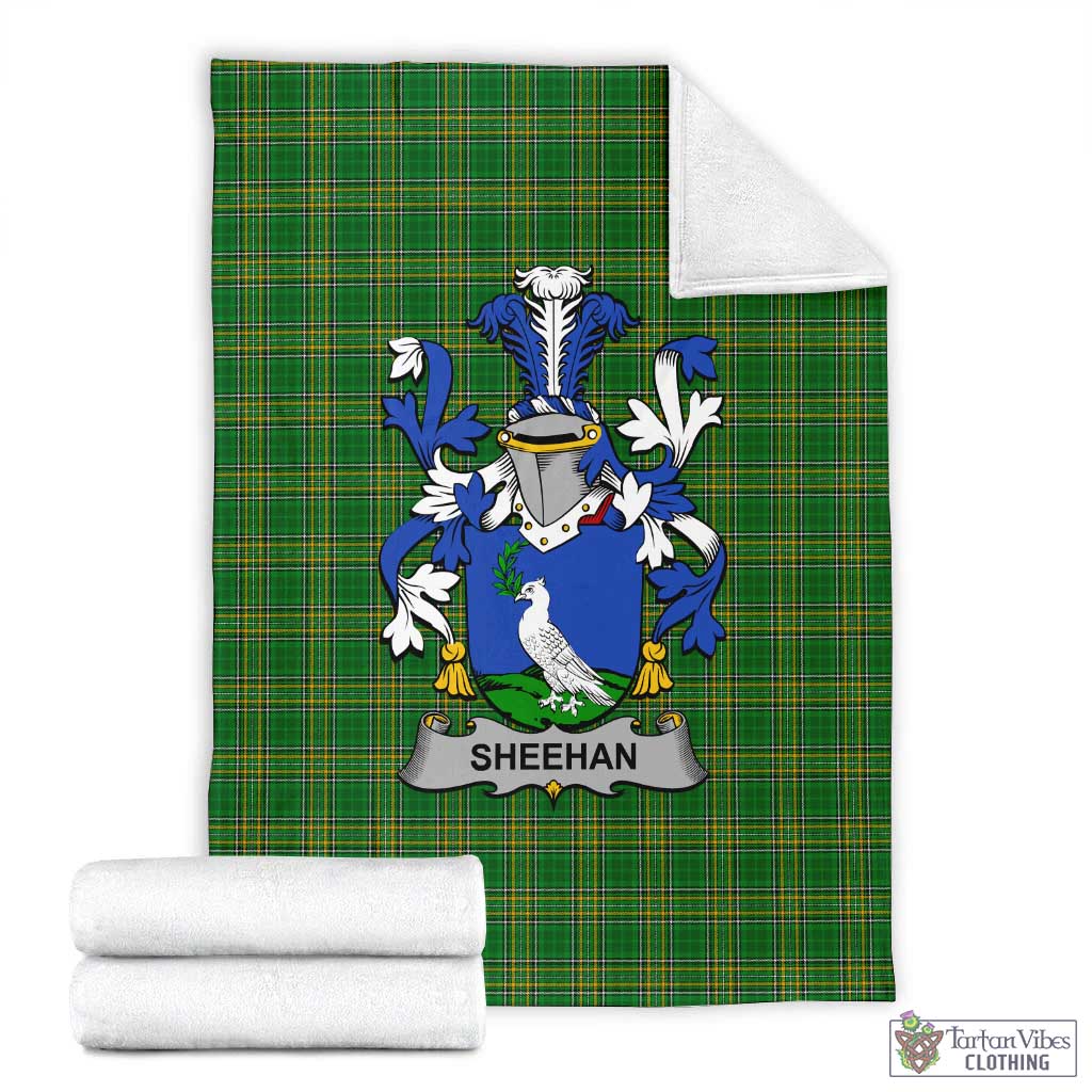 Sheehan Irish Clan Tartan Blanket with Coat of Arms X-Large 59 x 79 inches 150 x 200 cm - Tartan Vibes Clothing
