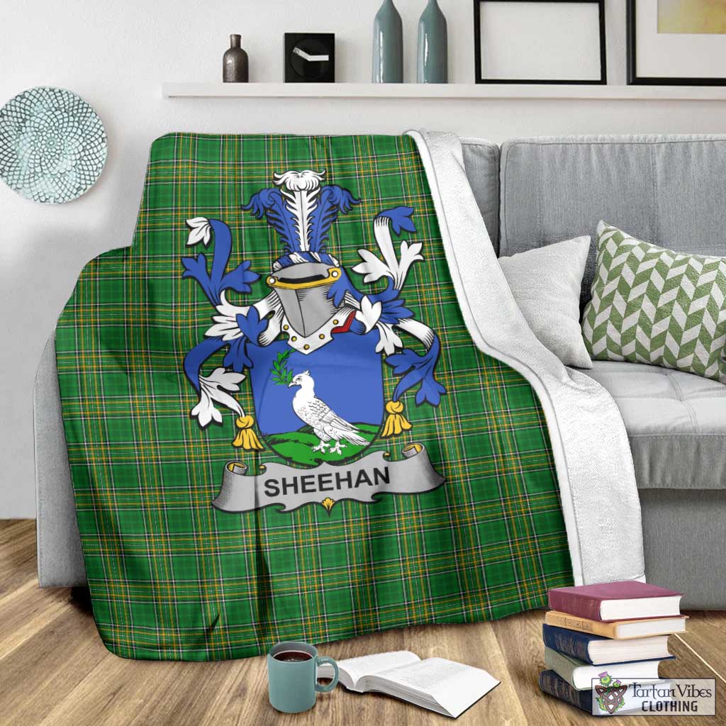 Sheehan Irish Clan Tartan Blanket with Coat of Arms - Tartan Vibes Clothing
