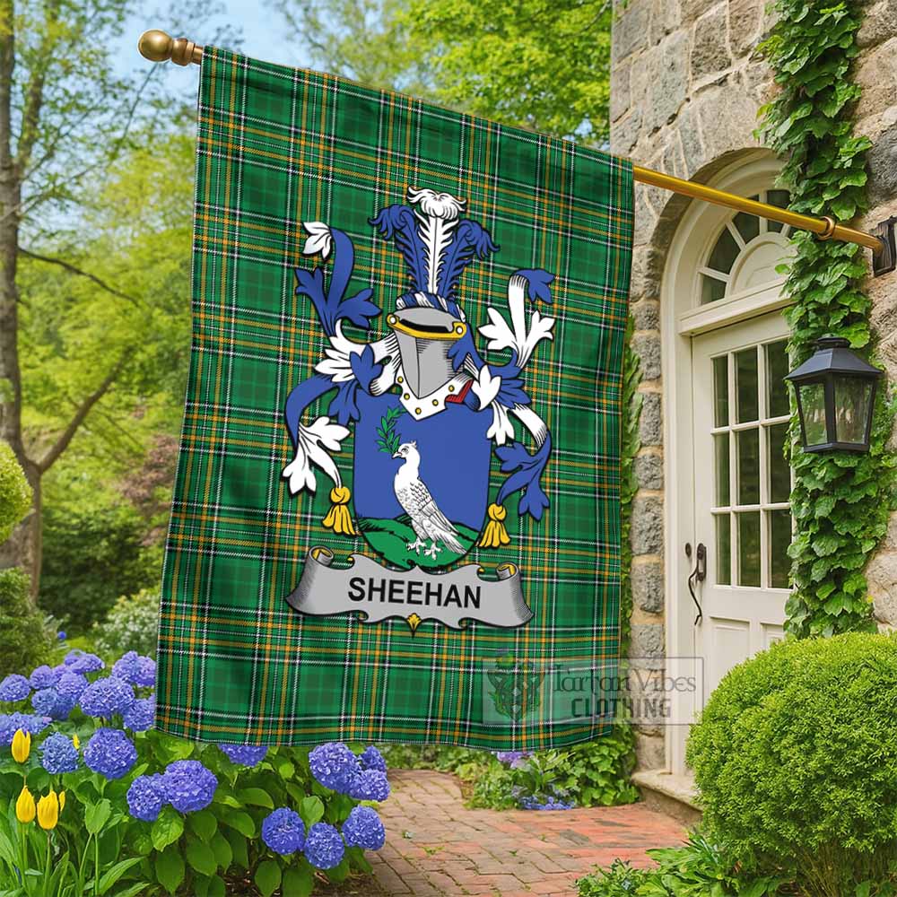 Sheehan Irish Clan Tartan Flag with Coat of Arms