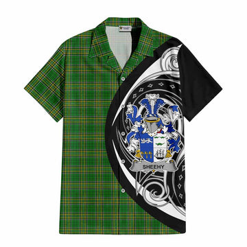 Tartan Vibes Clothing Sheehy Irish Clan Short Sleeve Button Shirt Celtic Circle Style