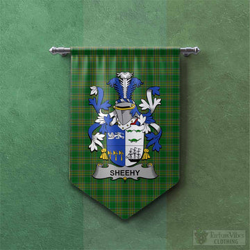 Sheehy Irish Clan Tartan Gonfalon, Tartan Banner with Coat of Arms