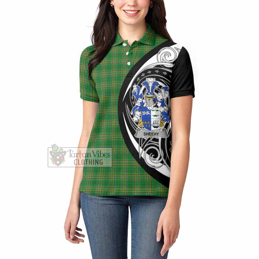 Sheehy Irish Clan Women's Polo Shirt Celtic Circle Style - Tartan Vibes Clothing