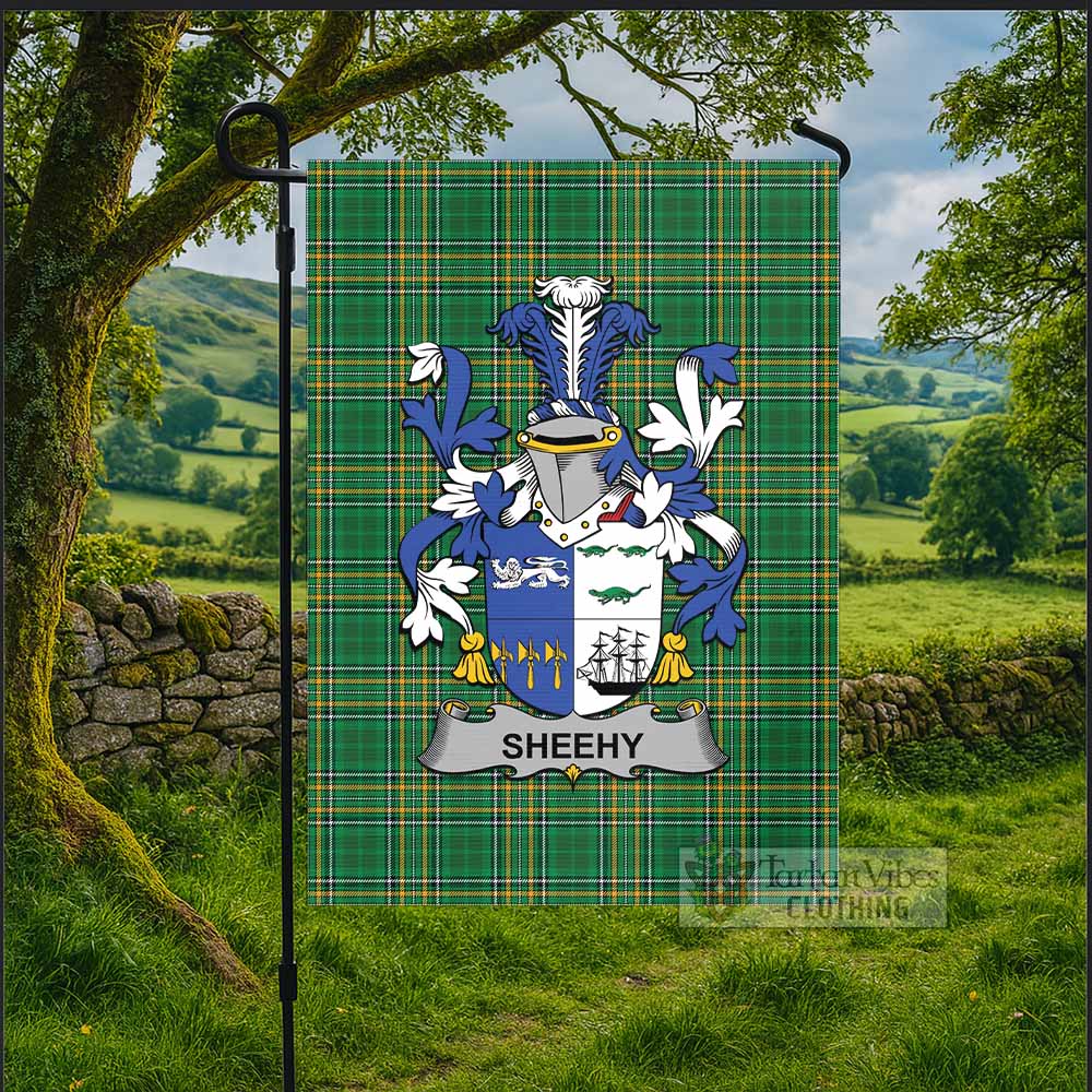 Sheehy Irish Clan Tartan Flag with Coat of Arms