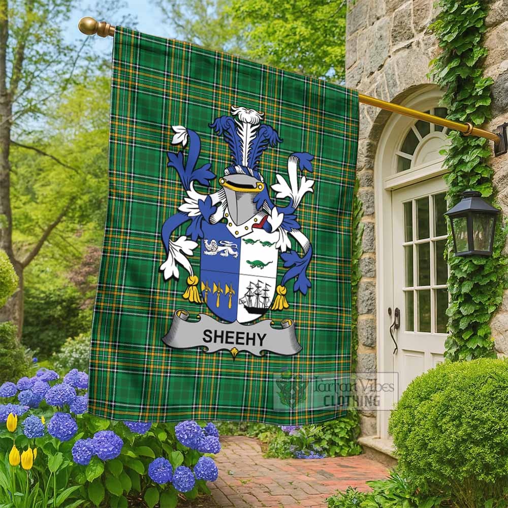 Sheehy Irish Clan Tartan Flag with Coat of Arms