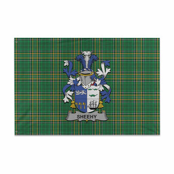 Sheehy Irish Clan Tartan House Flag with Coat of Arms