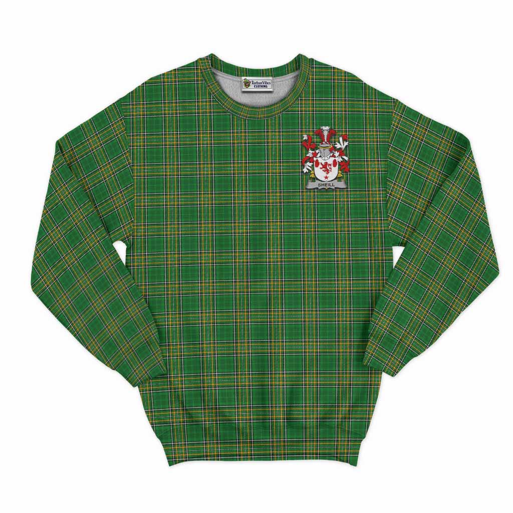 Sheill Irish Clan Tartan Sweatshirt with Coat of Arms Unisex - Tartan Vibes Clothing