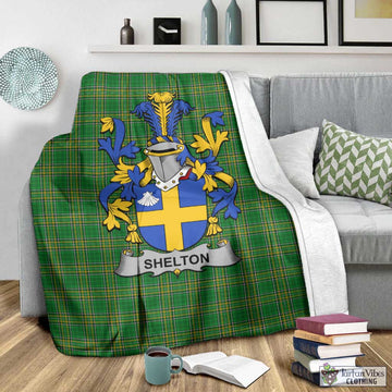Shelton Irish Clan Tartan Blanket with Coat of Arms - Tartan Vibes Clothing