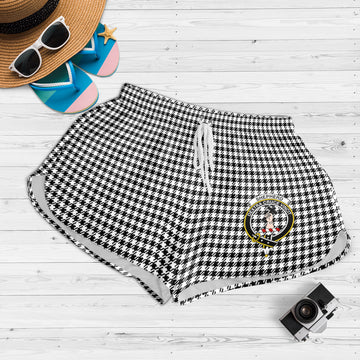 Shepherd Tartan Womens Shorts with Family Crest