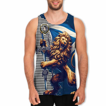 Tartan Vibes Clothing Shepherd Tartan Family Crest Men's Tank Top with Scottish Majestic Lion
