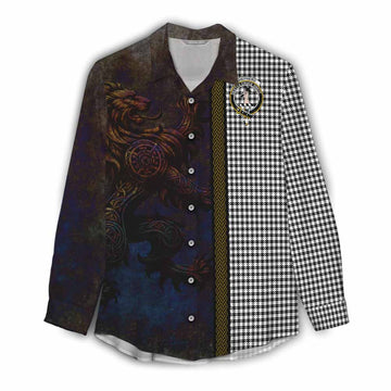 Tartan Vibes Clothing Shepherd Tartan Family Crest Women's Casual Shirt Alba Gu Brath Be Brave Lion Ancient Style