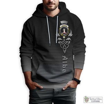 Shepherd Tartan Hoodie Featuring Alba Gu Brath Family Crest Celtic Inspired