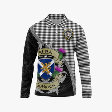 Tartan Vibes Clothing Shepherd Tartan Family Crest Long Sleeve Polo Shirt Lion Rampant Royal Thistle Shield Celtic Inspired