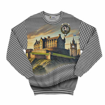 Tartan Vibes Clothing Shepherd Tartan Family Crest Sweatshirt with Scottish Ancient Castle Style