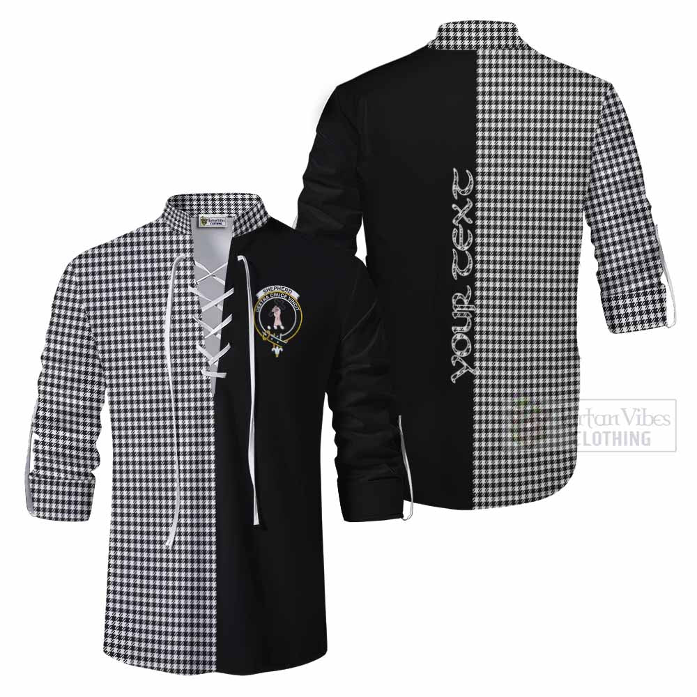 Tartan Vibes Clothing Shepherd Tartan Ghillie Kilt Shirt with Family Crest and Half Of Me Style