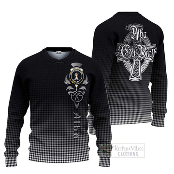 Tartan Vibes Clothing Shepherd Tartan Knitted Sweater Featuring Alba Gu Brath Family Crest Celtic Inspired