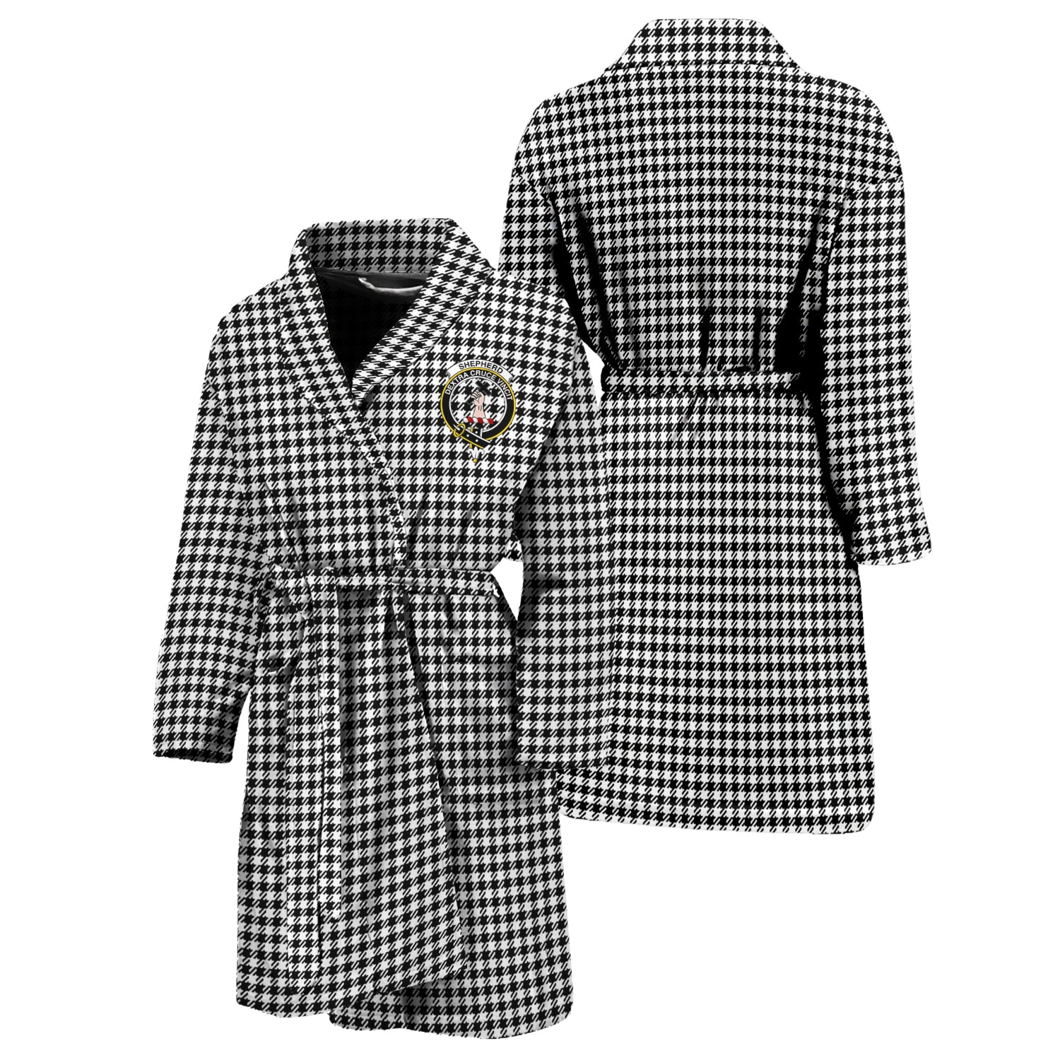 Shepherd Tartan Bathrobe with Family Crest