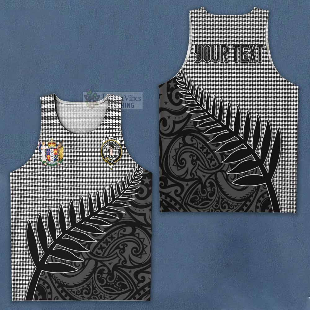 Tartan Vibes Clothing Shepherd Crest Tartan Men's Tank Top with New Zealand Silver Fern Half Style