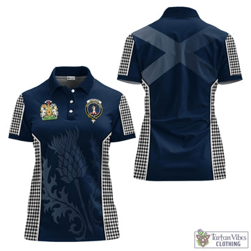 Shepherd Tartan Women's Polo Shirt with Family Crest and Scottish Thistle Vibes Sport Style