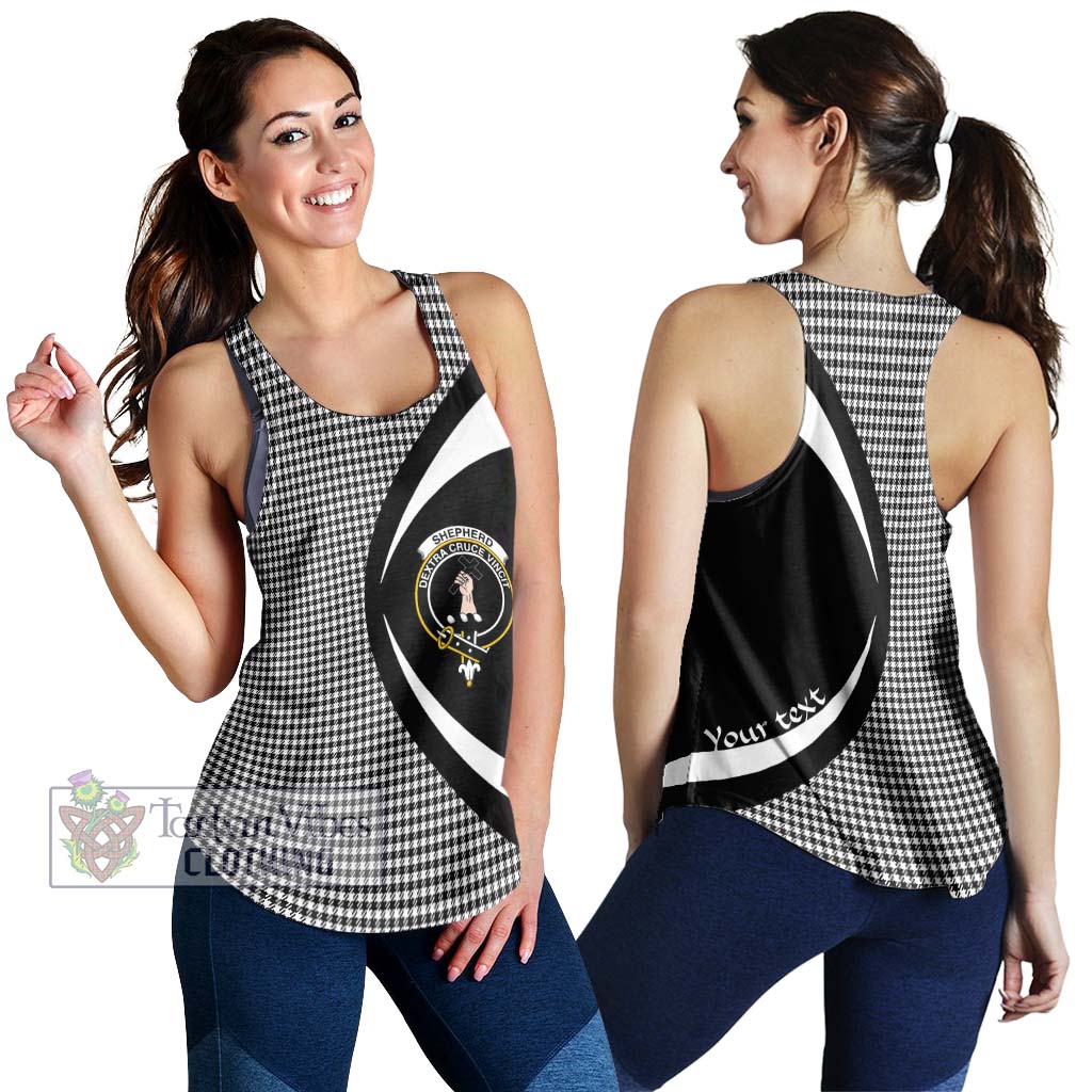 Shepherd Tartan Women's Racerback Tanks with Family Crest Circle Style 4XL - Tartan Vibes Clothing
