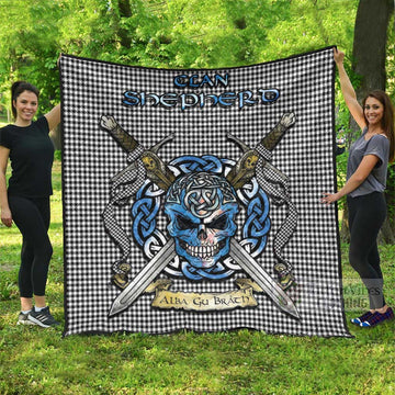 Shepherd Tartan Quilt with Celtic Skull Alba Gu Brath Style
