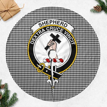 Shepherd Tartan Christmas Tree Skirt with Family Crest