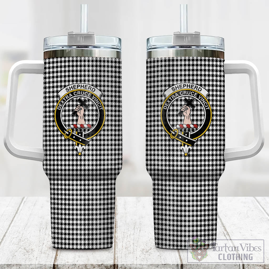 Tartan Vibes Clothing Shepherd Tartan and Family Crest Tumbler with Handle