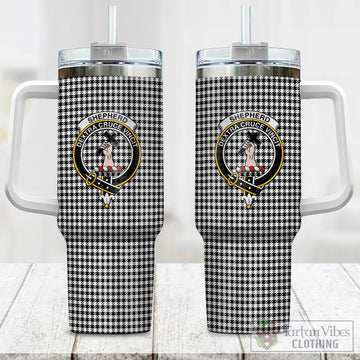 Shepherd Tartan and Family Crest Tumbler with Handle