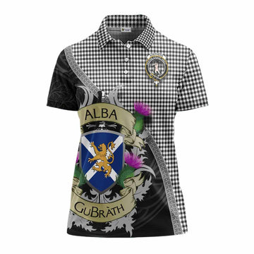 Tartan Vibes Clothing Shepherd Tartan Family Crest Women's Polo Shirt Lion Rampant Royal Thistle Shield Celtic Inspired