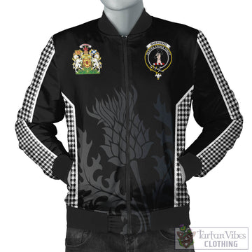 Shepherd Tartan Bomber Jacket with Family Crest and Scottish Thistle Vibes Sport Style