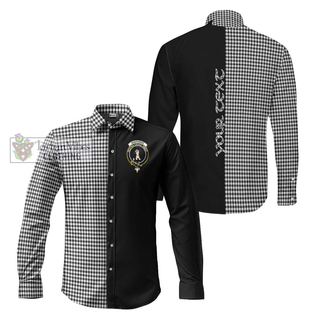 Shepherd Tartan Long Sleeve Button Shirt with Family Crest and Half Of Me Style Men's Shirt S - Tartanvibesclothing Shop