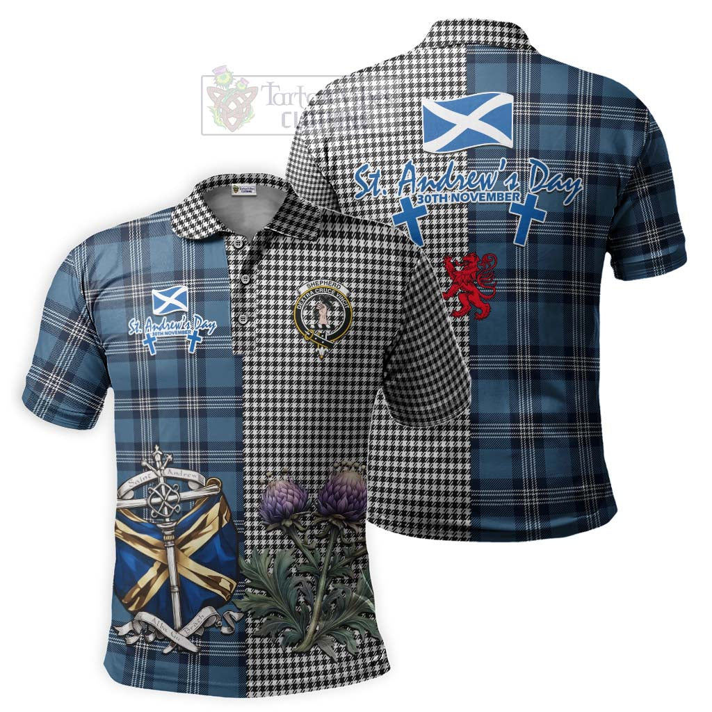 Tartan Vibes Clothing Shepherd Tartan Polo Shirt Happy St. Andrew's Day Half Tartan Style