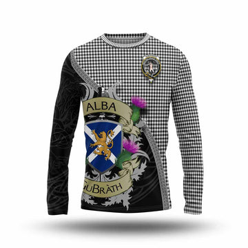 Shepherd Tartan Family Crest Long Sleeve T-Shirt Lion Rampant Royal Thistle Shield Celtic Inspired