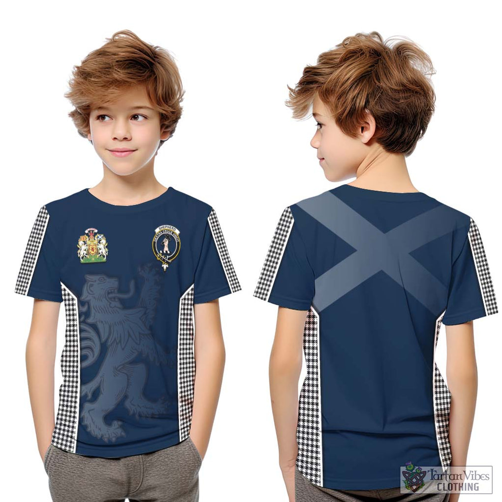 Shepherd Tartan Kid T-Shirt with Family Crest and Lion Rampant Vibes Sport Style Youth XL Size14 - Tartan Vibes Clothing