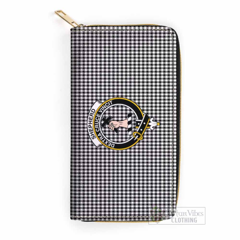 Tartan Vibes Clothing Shepherd Tartan Women's Leather Wallet with Family Crest