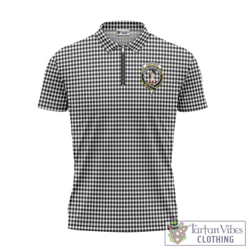 Shepherd Tartan Zipper Polo Shirt with Family Crest