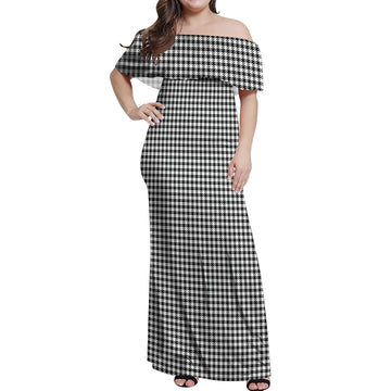 Shepherd Tartan Off Shoulder Long Dress