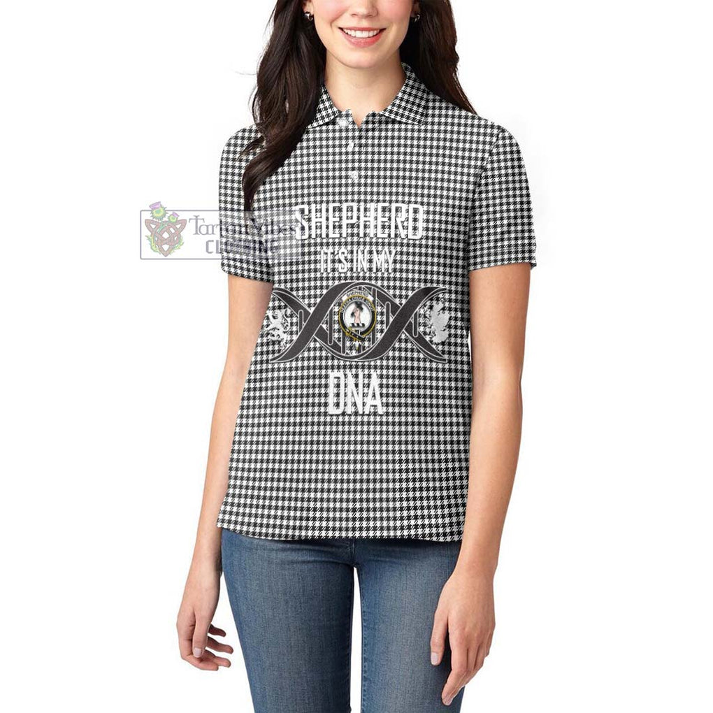 Shepherd Tartan Women's Polo Shirt with Family Crest DNA In Me Style Women - Tartanvibesclothing Shop