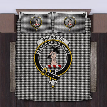 Shepherd Tartan Quilt Bed Set with Family Crest