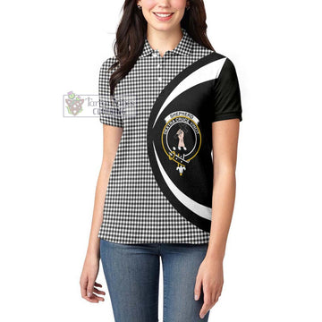 Shepherd Tartan Women's Polo Shirt with Family Crest Circle Style - Tartan Vibes Clothing