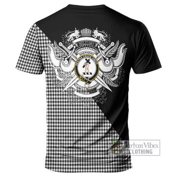 Shepherd Tartan T-Shirt with Family Crest and Military Logo Style - Tartanvibesclothing Shop