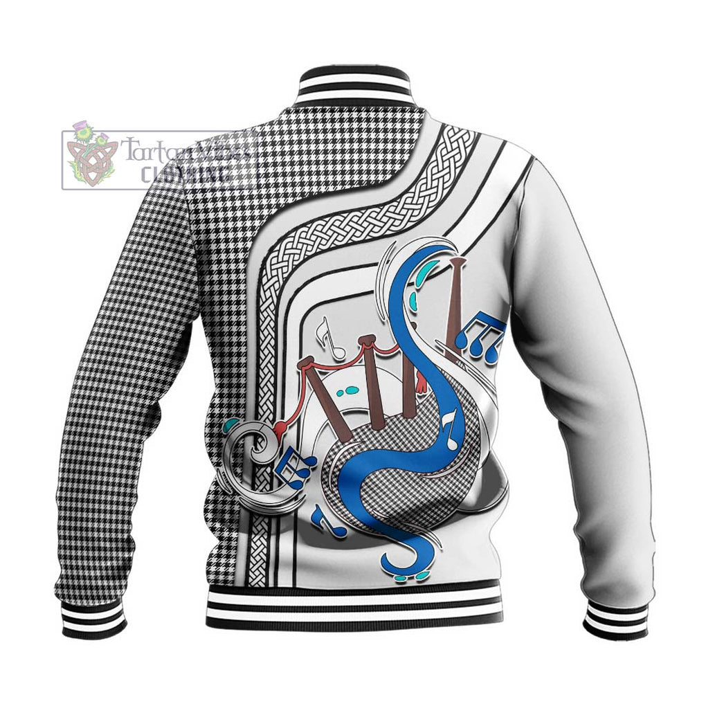 Tartan Vibes Clothing Shepherd Tartan Baseball Jacket with Epic Bagpipe Style