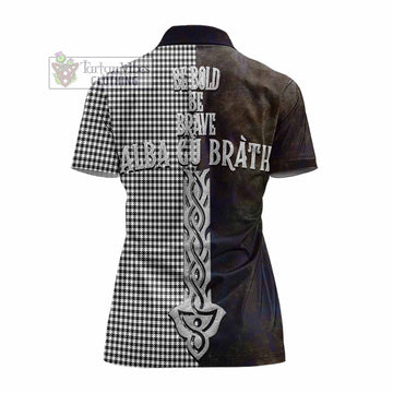 Tartan Vibes Clothing Shepherd Tartan Family Crest Women's Polo Shirt Alba Gu Brath Be Brave Lion Ancient Style