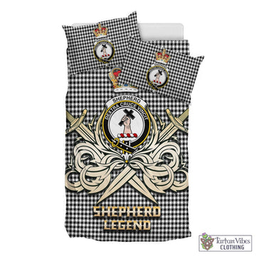 Shepherd Tartan Bedding Set with Clan Crest and the Golden Sword of Courageous Legacy