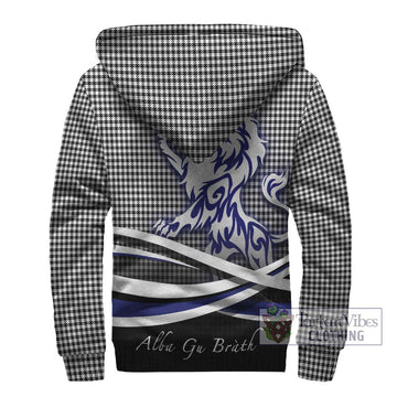 Shepherd Tartan Sherpa Hoodie with Alba Gu Brath Regal Lion Emblem