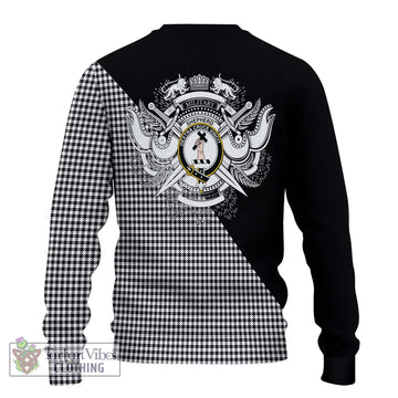 Shepherd Tartan Knitted Sweater with Family Crest and Military Logo Style - Tartanvibesclothing Shop