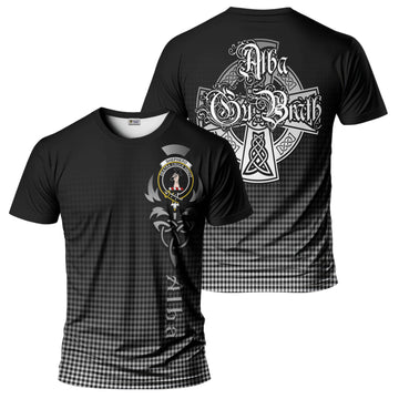 Shepherd Tartan T-Shirt Featuring Alba Gu Brath Family Crest Celtic Inspired