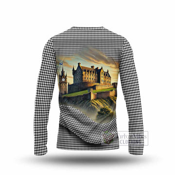 Shepherd Tartan Family Crest Long Sleeve T-Shirt with Scottish Ancient Castle Style