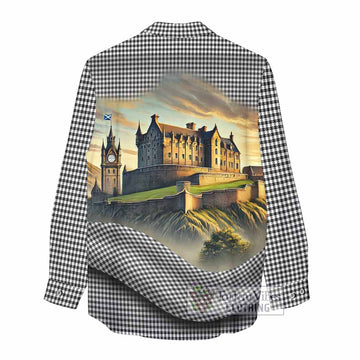Tartan Vibes Clothing Shepherd Tartan Family Crest Women's Casual Shirt with Scottish Ancient Castle Style