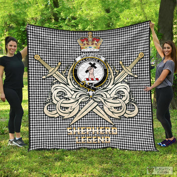 Shepherd Tartan Quilt with Clan Crest and the Golden Sword of Courageous Legacy